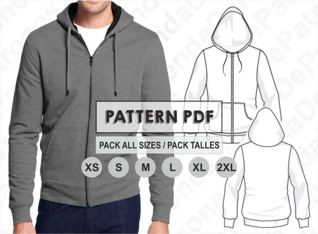 Mens hooded coat pattern free